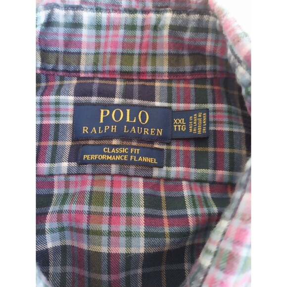 Polo Ralph Lauren Classic Performance Flannel Shirt Plaid Red Blue Green XXL - Picture 9 of 16